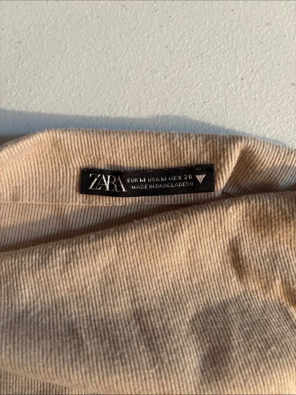 Zara Cream Long Sleeve Mock Neck Sweater - Picture 2 of 2